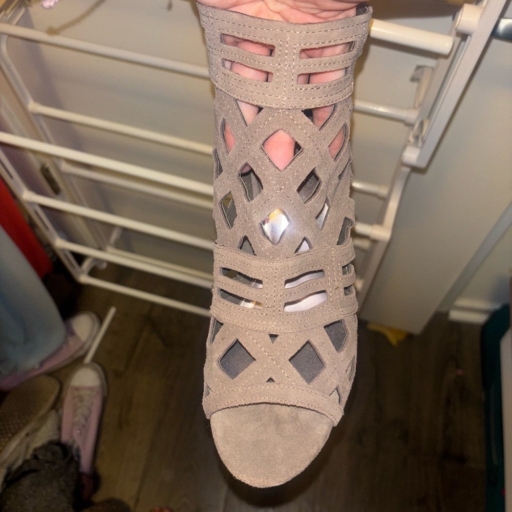 Lola Taupe Cutout Heels